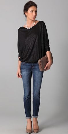 Drapey top, skinny j